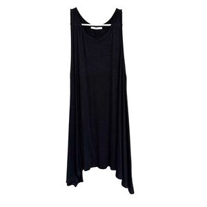 2/$30 Acemi Black Sleeveless Flowy Tunic Tank Top Handkerchief Hem Small